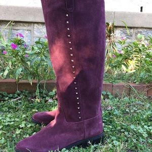 🦋 Marc Fisher Wide Calf Burgundy Tall Shaft Boots